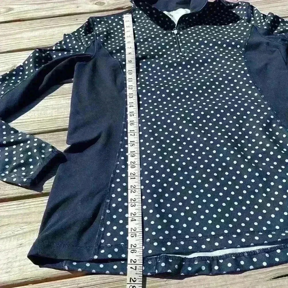 Lands End Sport 1/4 zip pullover with high collar, navy blue size 10 Tall - Picture 7 of 8